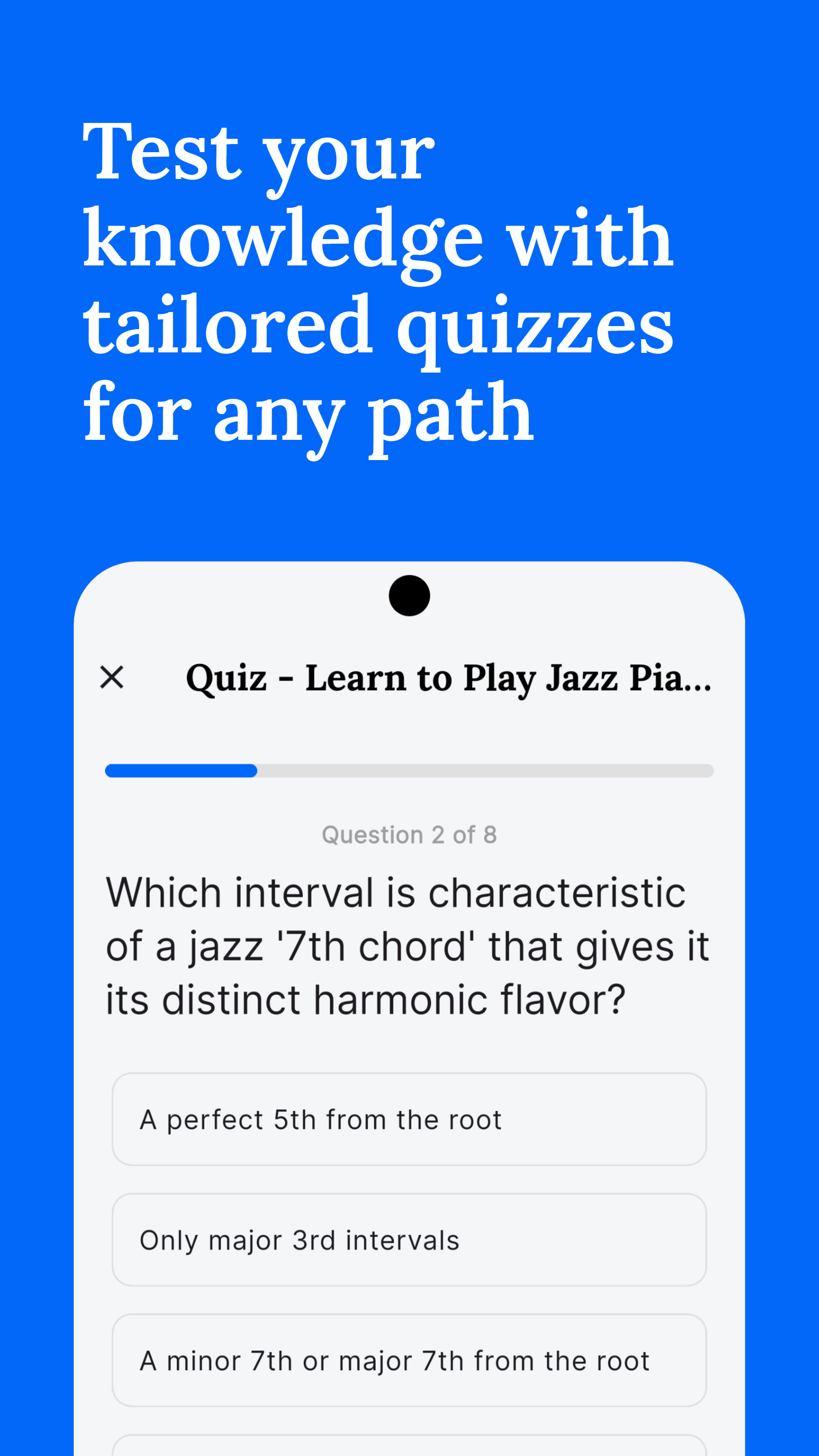 Illustration of quiz functionality
